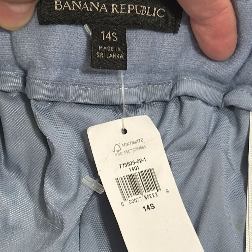 (R) Banana Republic Italian Wool Blend Wide Leg Pant, Blue SIZE 14 S br #773535 - Picture 10 of 11
